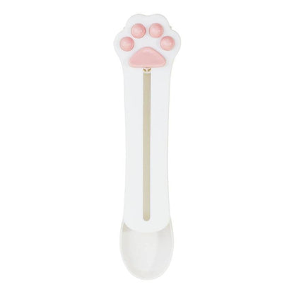 2PCS Cat Paw Treat Spoon Squeeze Feeder for Cats Lickable Wet Food Dispenser Soft Paws Design Gray White Cat Feeding Tool Easy to Clean Creamy Snack Spoon