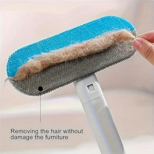 Reusable Pet Hair Remover Brush Multi,Functional Lint Cleaner for Cat&Dog Hair, Extra-Long Handle, Washable Grooming Tool Forfurniture, Clothes, Bedding,Carpets &Window Screens,Sofa.
