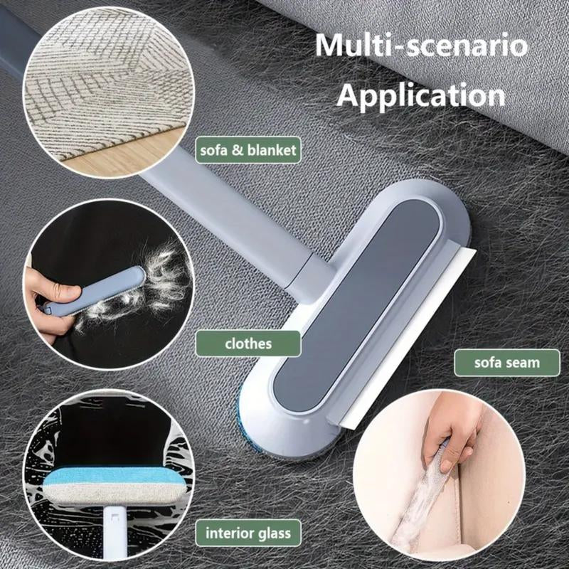 Reusable Pet Hair Remover Brush Multi,Functional Lint Cleaner for Cat&Dog Hair, Extra-Long Handle, Washable Grooming Tool Forfurniture, Clothes, Bedding,Carpets &Window Screens,Sofa.